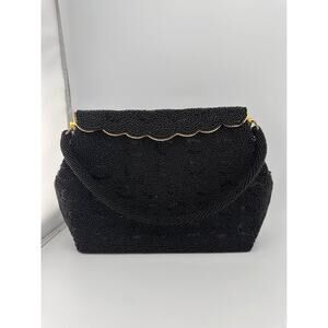 Vintage Black Beaded Evening Handbag‎